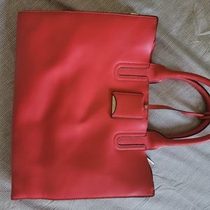 Coral Danier Leather Handbag